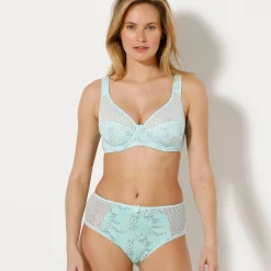 Slip En Shorty<Confidence Lingerie Katoenen maxislip met lenteprint Coria - set van 2 aqua