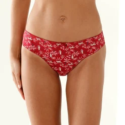 Slip En Shorty<Blancheporte Katoenen midislip met "panter" print - Set van 4 rood