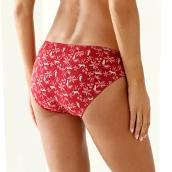 Slip En Shorty<Blancheporte Katoenen midislip met "panter" print - Set van 4 rood