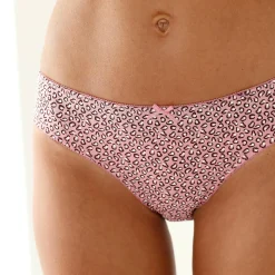 Slip En Shorty<Blancheporte Katoenen midislip met "panter" print - Set van 4 rood