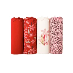 Slip En Shorty<Blancheporte Katoenen midislip met "panter" print - Set van 4 rood
