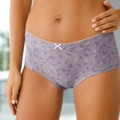 Slip En Shorty<Blancheporte Katoenen shorty met geassorteerde bloemenmotieven - Set van 4 pruim / roze