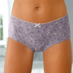 Slip En Shorty<Blancheporte Katoenen shorty met geassorteerde bloemenmotieven - Set van 4 pruim / roze