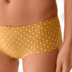 Slip En Shorty<Blancheporte Katoenen shorty met grafische print - set van 4 zwart / honing