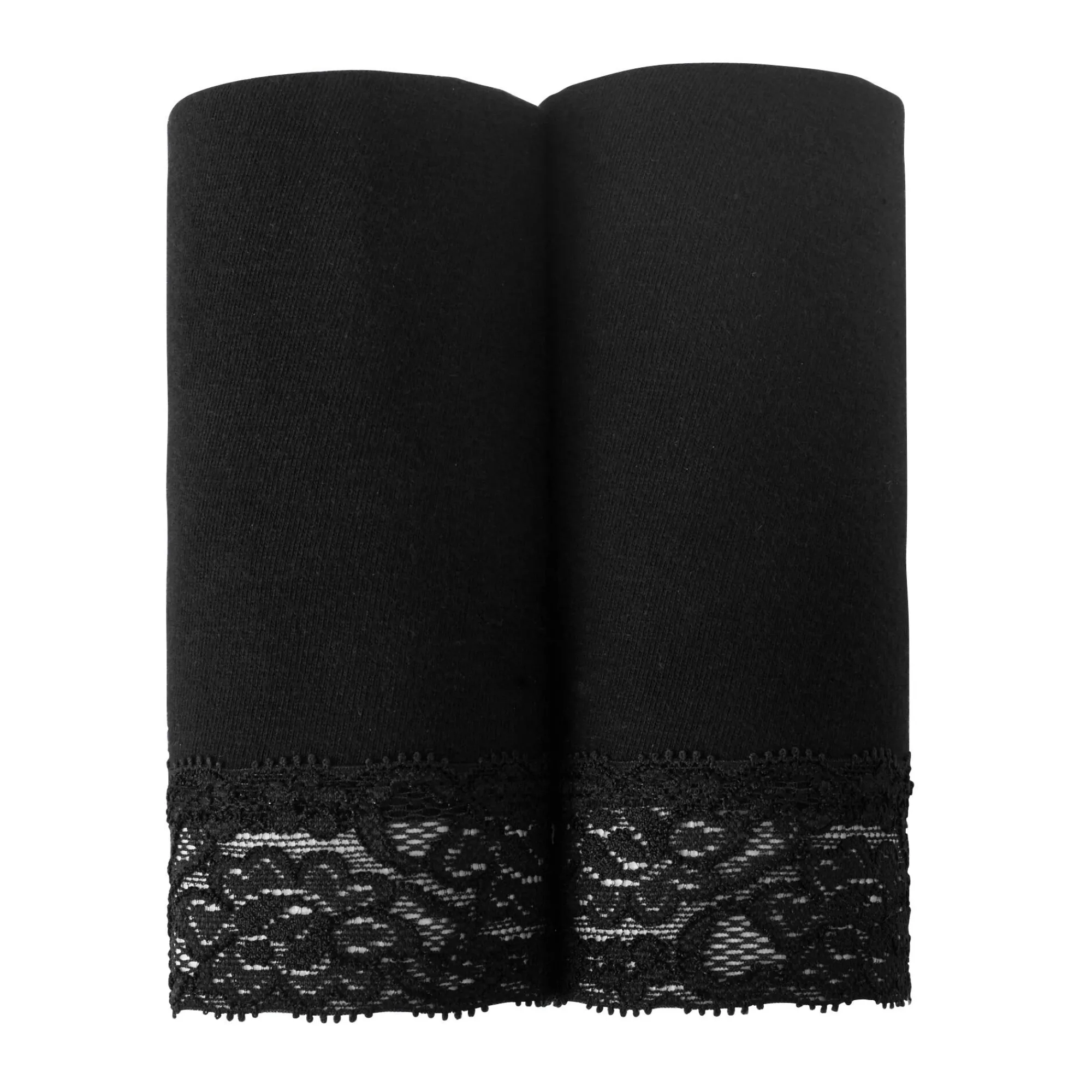 Slip En Shorty<Blancheporte Katoenen shorty met kant - set van 2 zwart