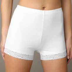 Slip En Shorty<Blancheporte Katoenen shorty met kant - set van 2 wit