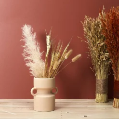 Decoratieartikel<Blancheporte Keramische vaas met 2 oren, hoogte 15,5 cm aarde