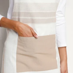 Schorten<Blancheporte Keukenschort in voorschootmodel, grote ruitenmotief beige