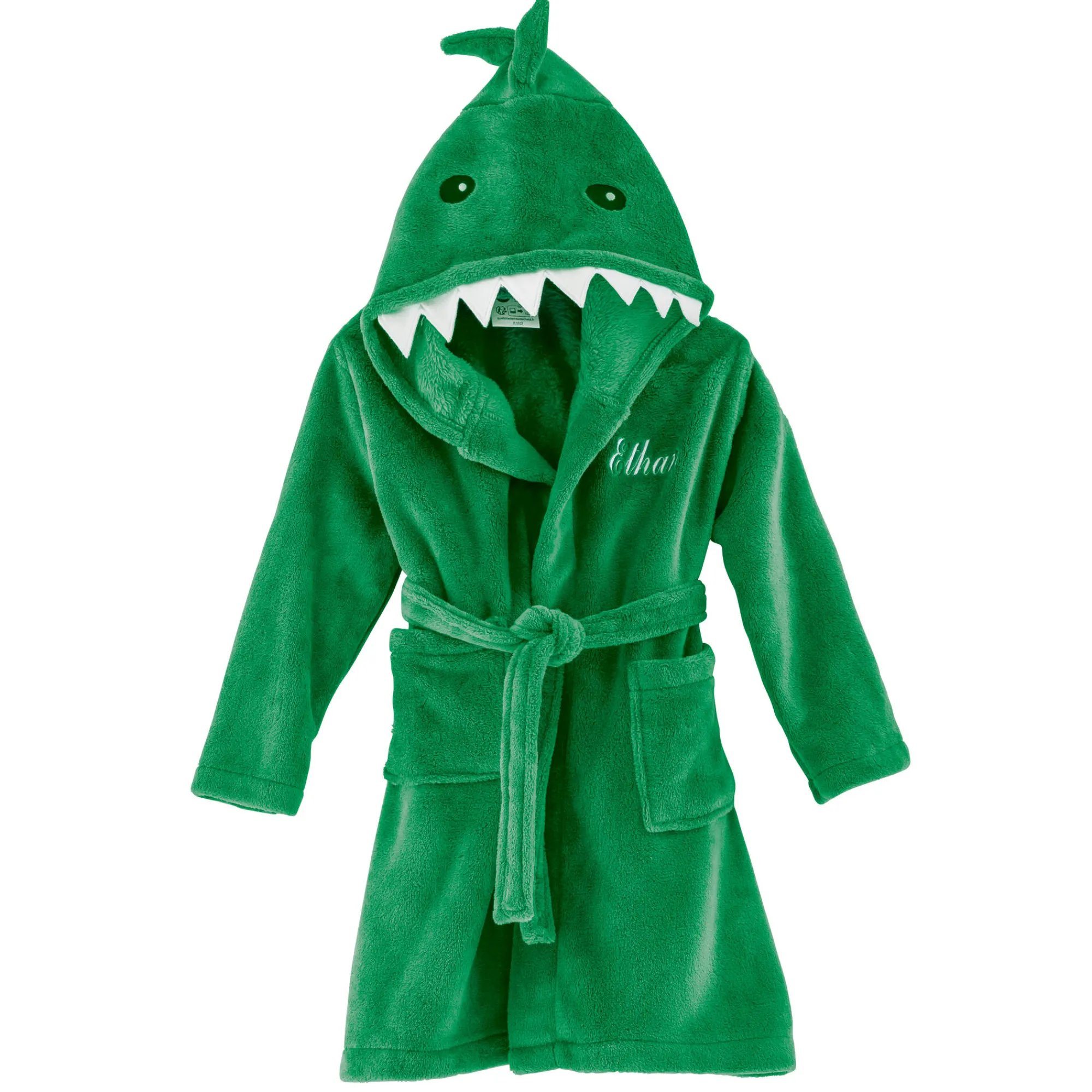 Badjas|Handdoek En Badlaken Kids<Blancheporte Kinderbadjas met capuchon, personaliseerbaar, dinosaurus, microvezel. groen