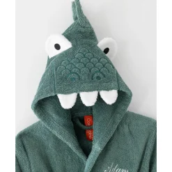 Badjas|Handdoek En Badlaken Kids<Colombine des petits Kinderbadjas met dinosaurusmotief en kap, personaliseerbaar - 340 g/m² eucalyptus