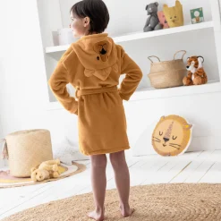 Badjas|Handdoek En Badlaken Kids<Blancheporte Kinderbadjas met kap en beermotief in microvezel, personaliseerbaar taupe