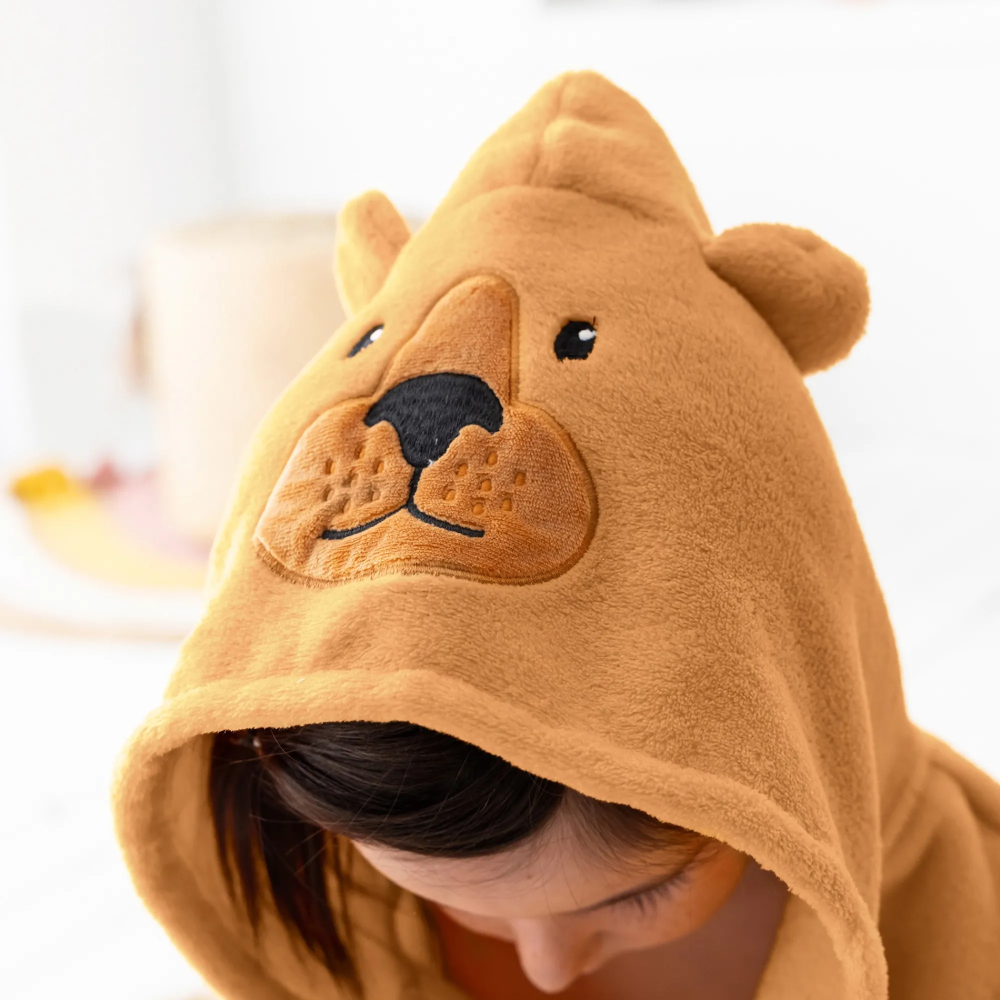 Badjas|Handdoek En Badlaken Kids<Blancheporte Kinderbadjas met kap en beermotief in microvezel, personaliseerbaar taupe