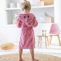 Badjas|Handdoek En Badlaken Kids<Blancheporte Kinderbadjas met kap en eenhoornmotief in microvezel, personaliseerbaar roze