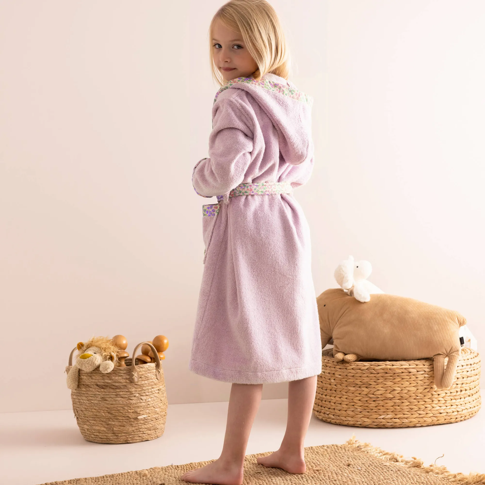 Badjas|Handdoek En Badlaken Kids<Colombine des petits Kinderbadjas met kap in katoenen badstof - 340 g/m² parma