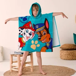 Badjas|Handdoek En Badlaken Kids<Patpatrouille Kinderbadponcho Paw Patrol®, katoenen badstof en velours - 320g/m2 smaragd