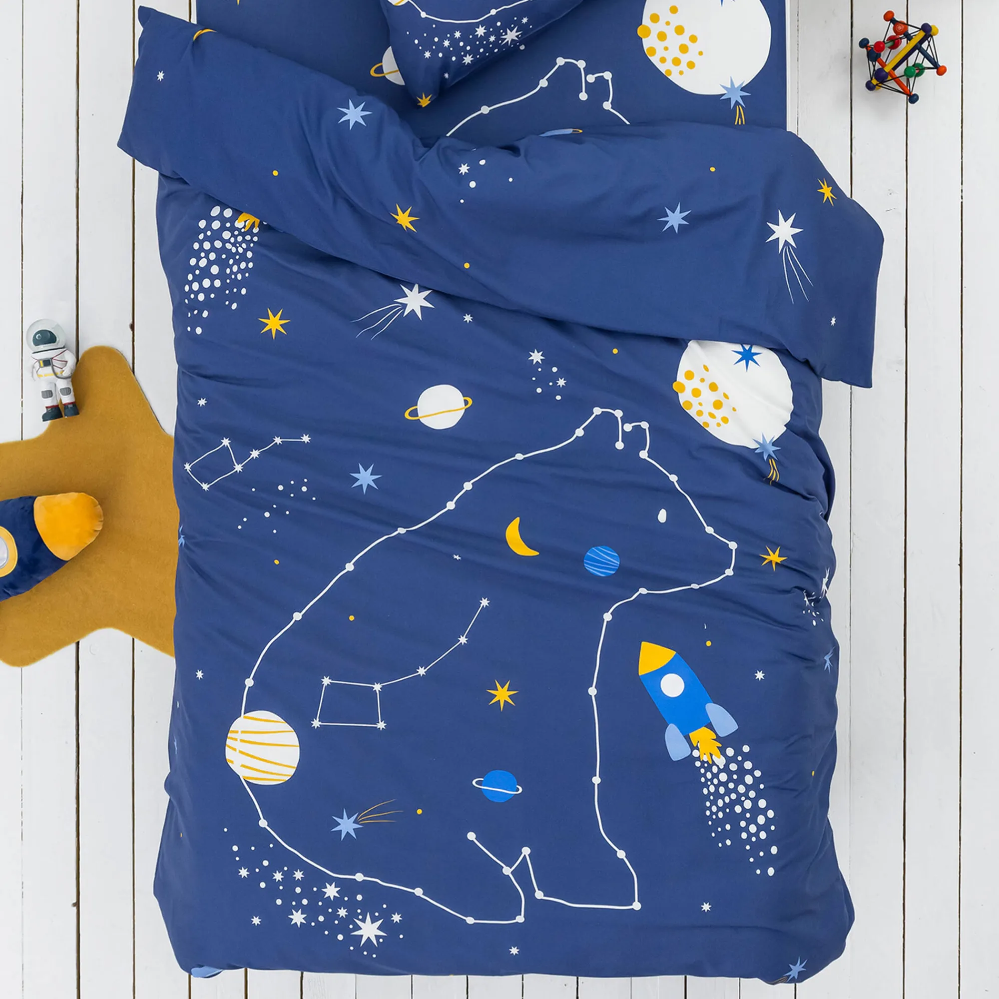 Bedlinnenset Kids|Bedlinnenset Kids<Colombine des petits Kinderbedlinnen Melkwegprint - Katoen marine