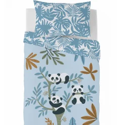 Kids Dekbed|Dekbed<Blancheporte Kinderdekbed in microvezel met panda's 200 g/m² blauw