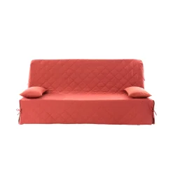 Zitbankhoes<Colombine Klik-klakhoes in zeildoekstof terracotta