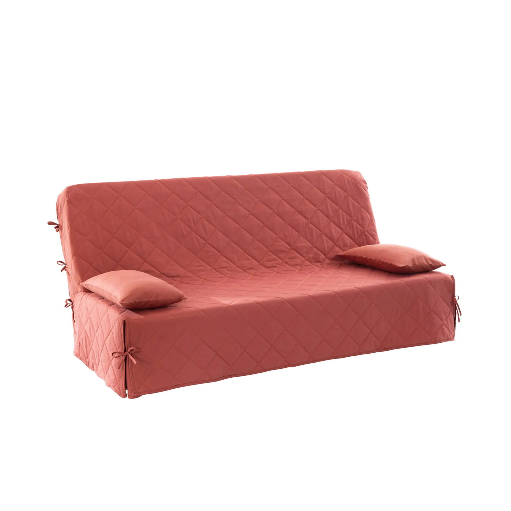 Zitbankhoes<Colombine Klik-klakhoes in zeildoekstof terracotta