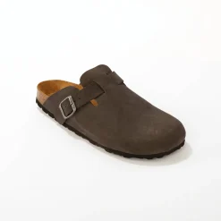 Schoenen|Schoenen Heren<Blancheporte Klompen in splitleer, LWG-certificering grijs