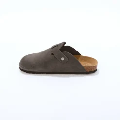 Muiltjes En Klompen|Sandalen En Espadrilles<Blancheporte Klompen in splitleer met verstelbare gesp antracietgrijs