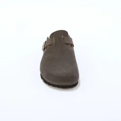 Muiltjes En Klompen|Sandalen En Espadrilles<Blancheporte Klompen in splitleer met verstelbare gesp antracietgrijs