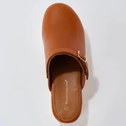 Muiltjes En Klompen|Sandalen En Espadrilles<Blancheporte Klompen met hak, in leer en hout karamel