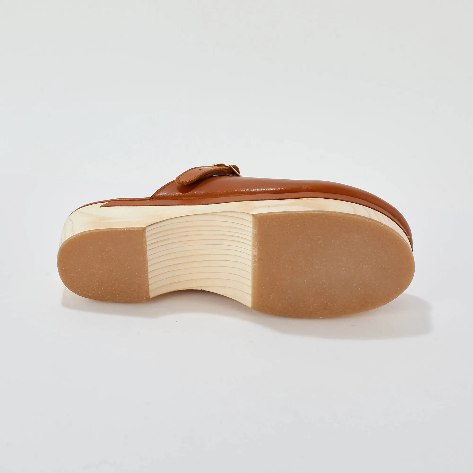 Muiltjes En Klompen|Sandalen En Espadrilles<Blancheporte Klompen met hak, in leer en hout karamel