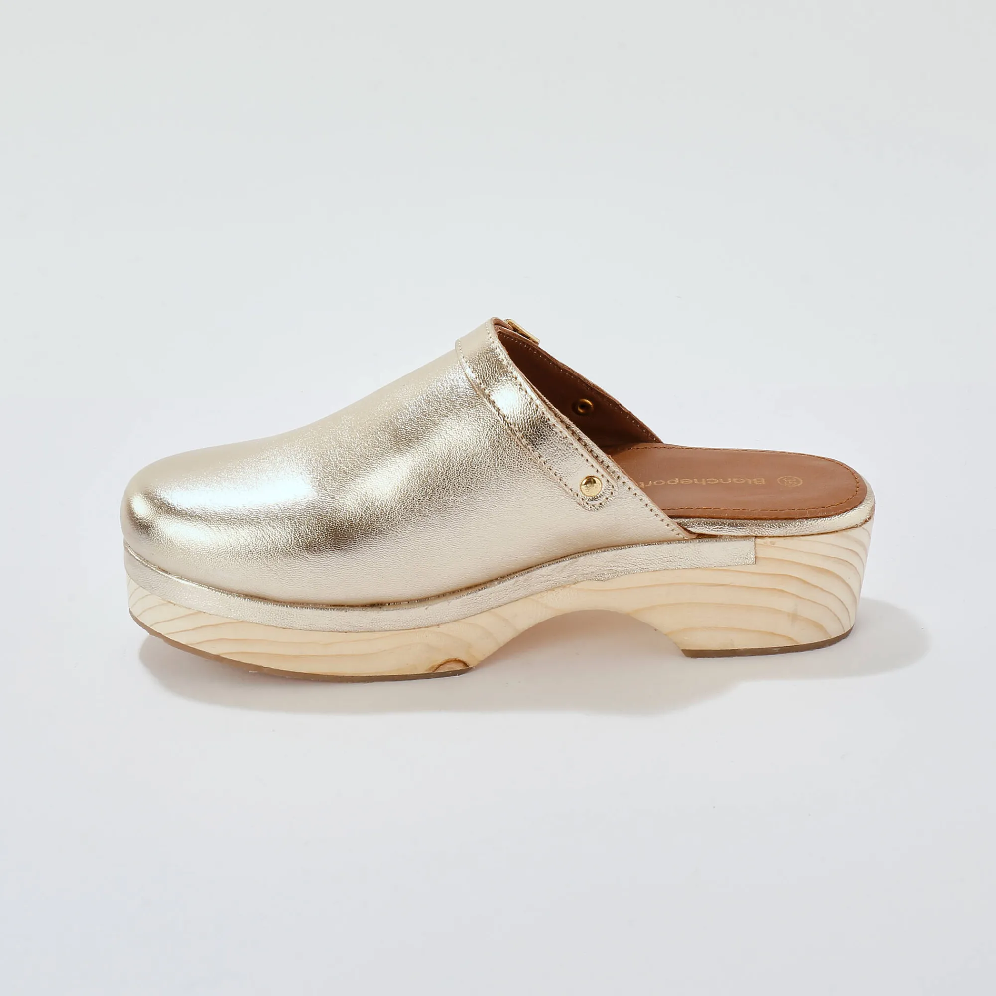Muiltjes En Klompen|Sandalen En Espadrilles<Blancheporte Klompen met hak, in leer en hout goudkleurig