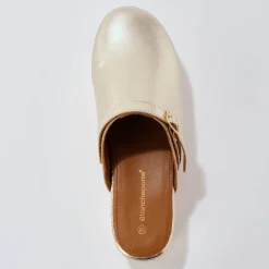 Muiltjes En Klompen|Sandalen En Espadrilles<Blancheporte Klompen met hak, in leer en hout goudkleurig
