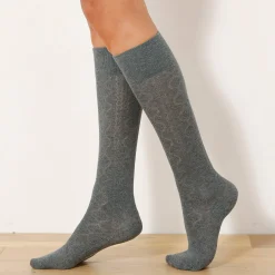 Panty’s, Kniekousen En Sokken<Blancheporte Kniekousen in effen kabeltricot - set van 2 paar beige + antraciet