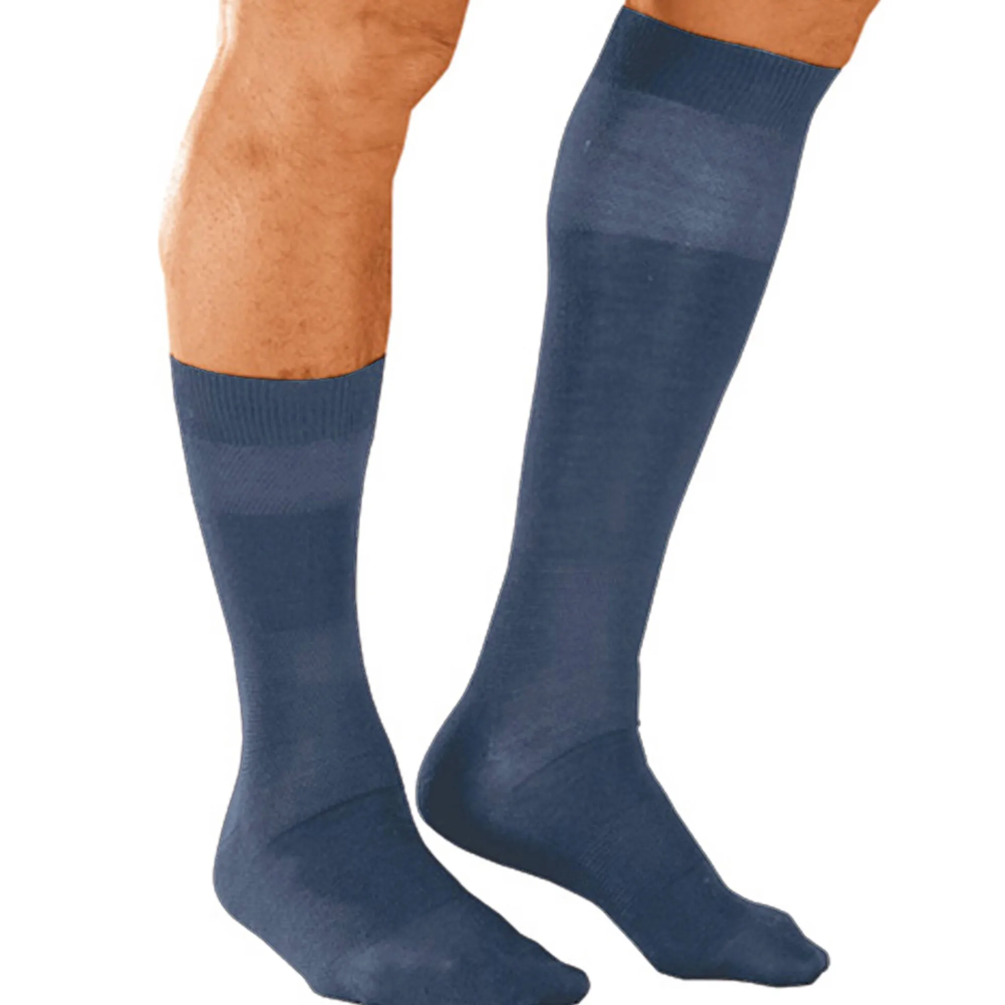 Ondergoed<Labonal Kniekousen in fil d'Ecosse met masserend effect - set van 2 paar blauw