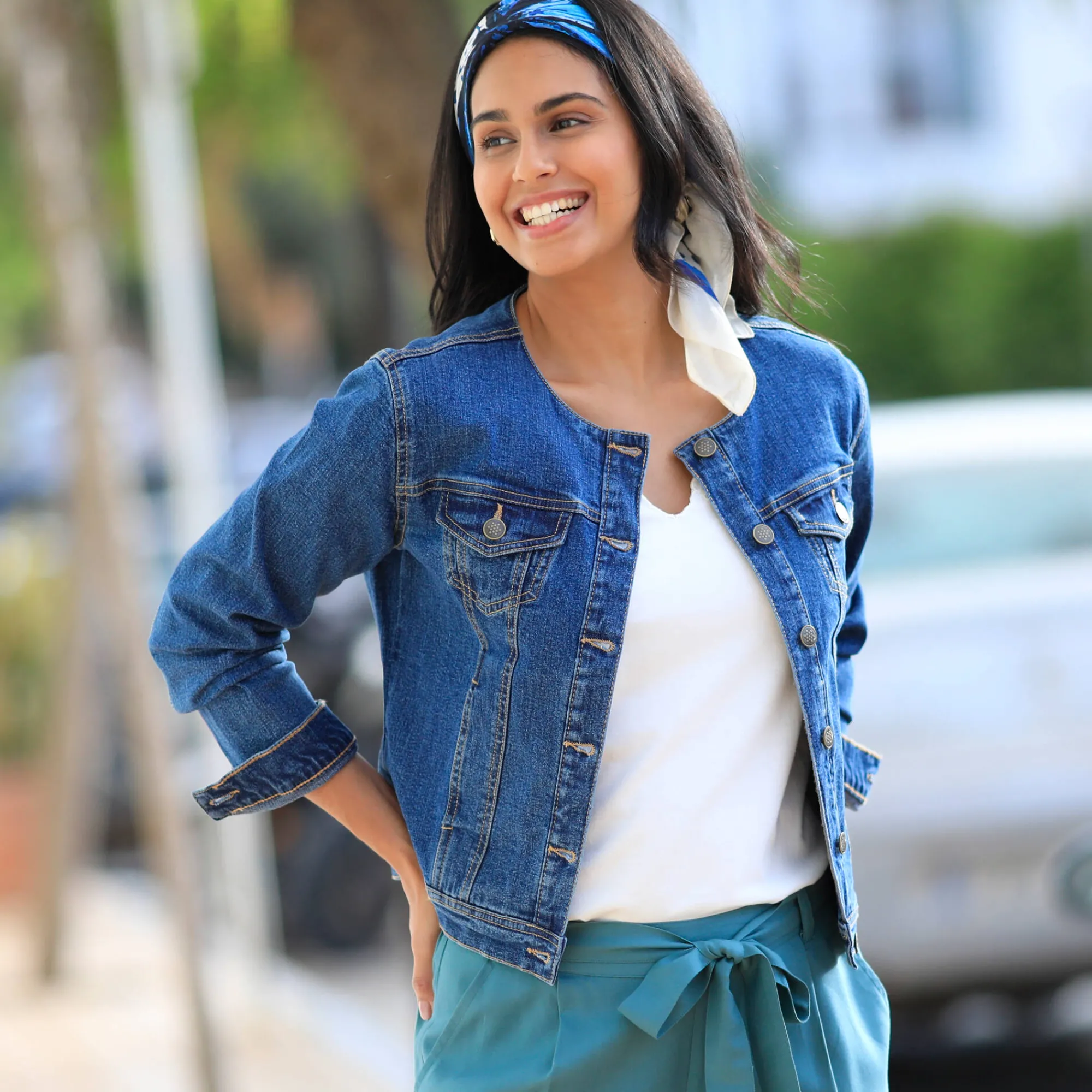 Jas En Mantel<Blancheporte Kort jasje in jeans stone