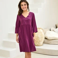 Nachthemd<Blancheporte Kort nachthemd in viscose pruim