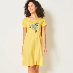 Nachthemd<Blancheporte Kort nachthemd met bloemenprint geel