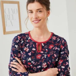 Nachthemd<Blancheporte Kort nachthemd met bloemenprint - set van 2 marine + rood
