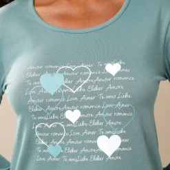 Nachthemd<Blancheporte Kort nachthemd met 'hartjes' print kaki