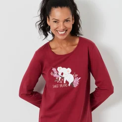 Nachthemd<Blancheporte Kort nachthemd met koalaprint kersenrood