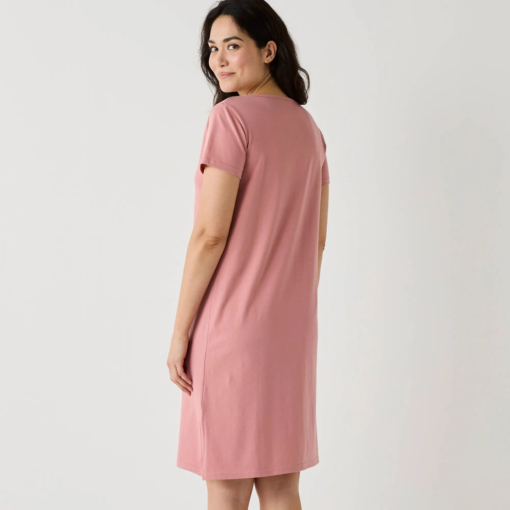 Nachthemd<Blancheporte Kort nachthemd met korte mouwen roze