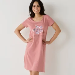 Nachthemd<Blancheporte Kort nachthemd met korte mouwen roze