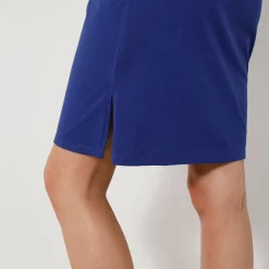 Nachthemd<Blancheporte Kort nachthemd met lange mouwen en rozettenmotief felblauw