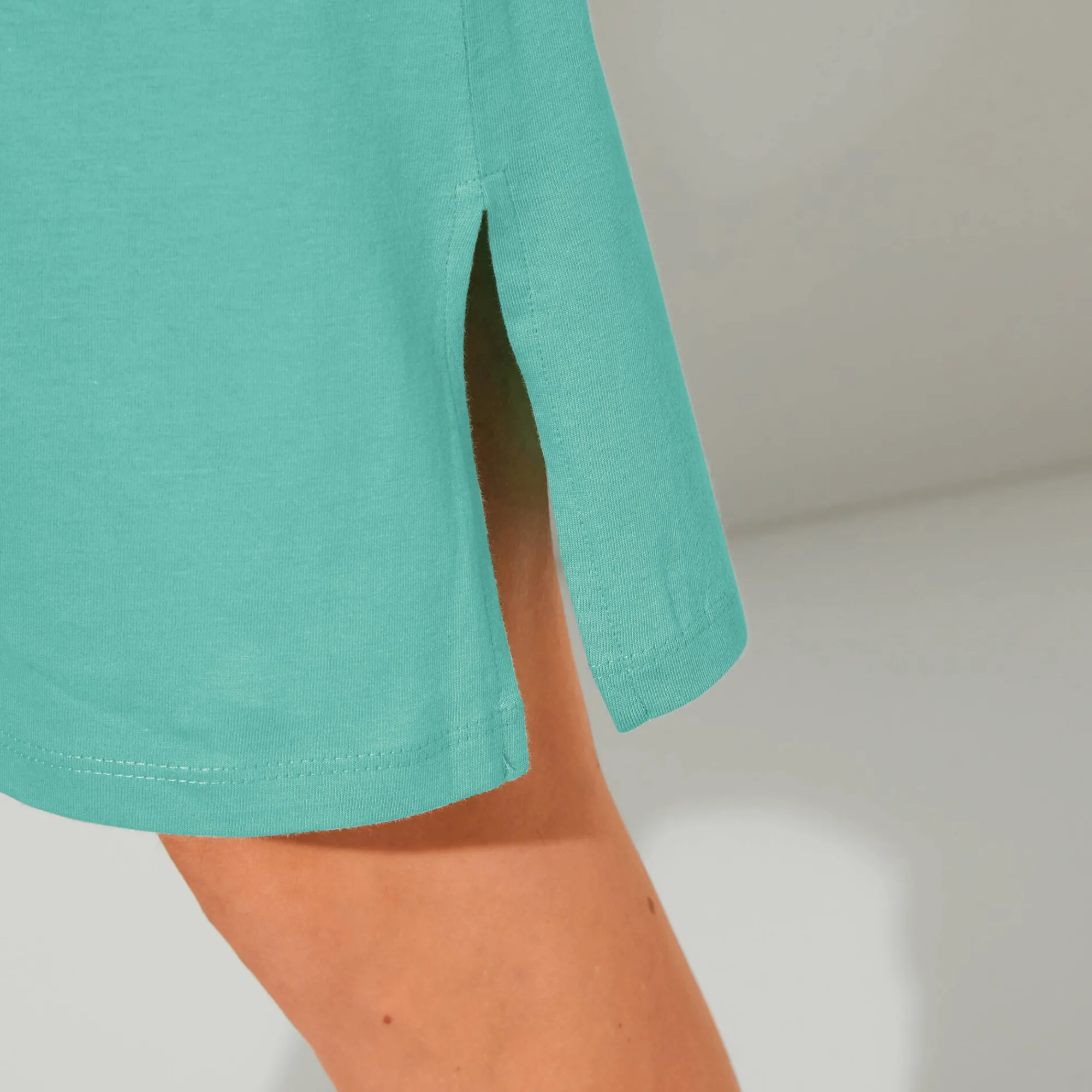 Nachthemd<Blancheporte Kort nachthemd met rozettenprint laguneblauw