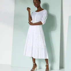 Rok|Jurk<Blancheporte Korte fronsrok met goudkleurige print wit / goudkleurig