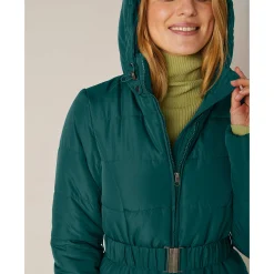 Parka En Donsjas<Colors&Co Korte gewatteerde jas met ceintuur dennengroen