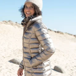 Parka En Donsjas<Blancheporte Korte, gewatteerde jas met metallic effect goudbruin