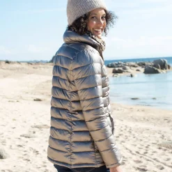 Parka En Donsjas<Blancheporte Korte, gewatteerde jas met metallic effect goudbruin
