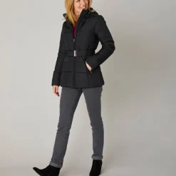 Parka En Donsjas<Colors&Co Korte gewatteerde jas met ceintuur zwart