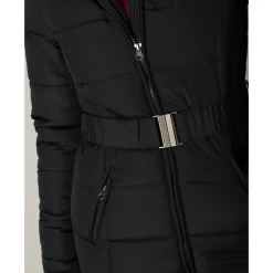 Parka En Donsjas<Colors&Co Korte gewatteerde jas met ceintuur zwart