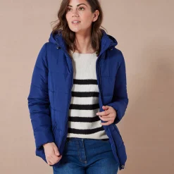 Parka En Donsjas<Colors&Co Korte gewatteerde jas met ceintuur inktblauw