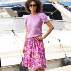 Rok<Blancheporte Korte rok met bloemenprint parma / violine